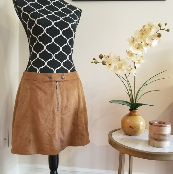 Brown suede skirt fall skirt - Picture 2 of 3